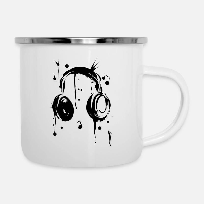 écouteurs - Tasse émaillée - blanc