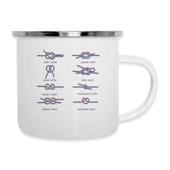 Cadeau de nœud marin pour voilier de voilier - Tasse émaillée - blanc - Droite