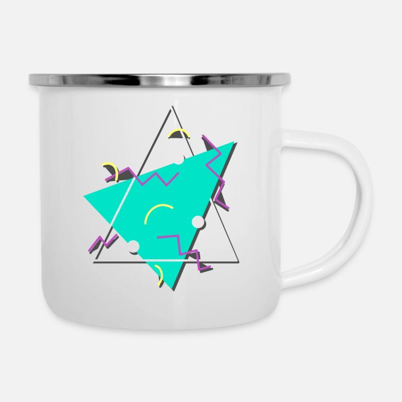 Formes de triangles typiques des années 80 - Tasse émaillée - blanc