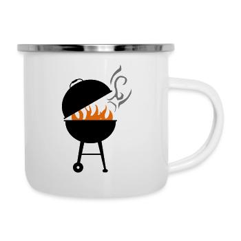 Grill - Emaille-Tasse - Weiß - Rechts