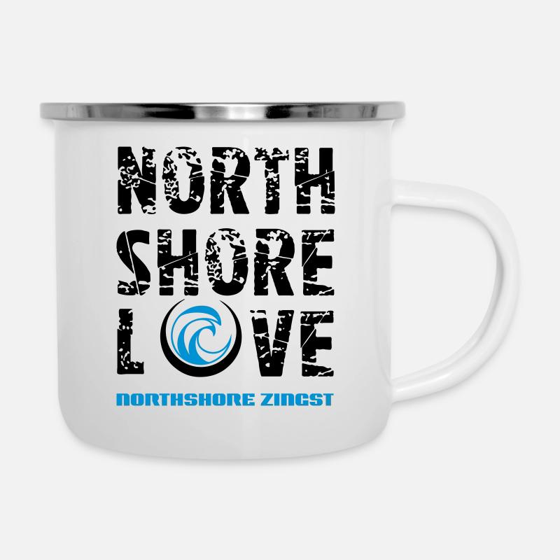 Northshore Love - Emaille-Tasse - Weiß