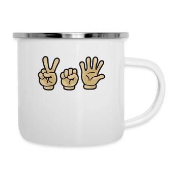How adults rules stone scissors paper - Camper Mug - white - Right