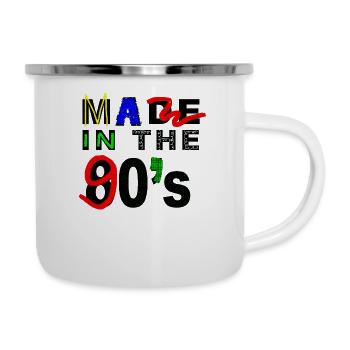 Ü30 Ü40 saying Made in 80's crossed out 90's - Camper Mug - white - Right