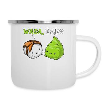 Niedliche Sushi Wasabi Paare Wasa Bae - Emaille-Tasse - Weiß - Rechts