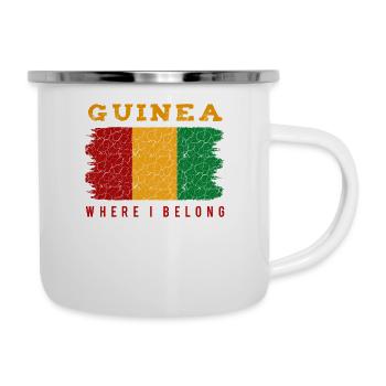 Guinée - Tasse émaillée - blanc - Droite