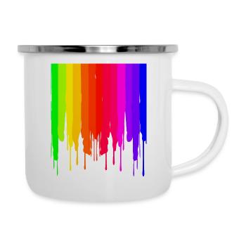 LGBTQ tropfender Regenbogen - Camper Mug - white - Right
