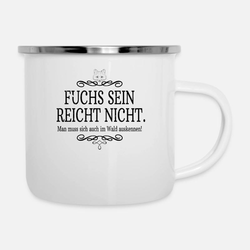 Fuchs Wald Förster Jäger Natur Bäume Geschenke - Emaille-Tasse - Weiß