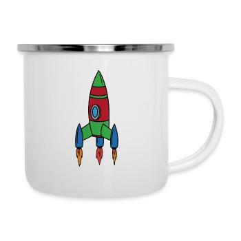 Fusée navette spatiale Vaisseau Spatial Astronaut Espace - Tasse émaillée - blanc - Droite