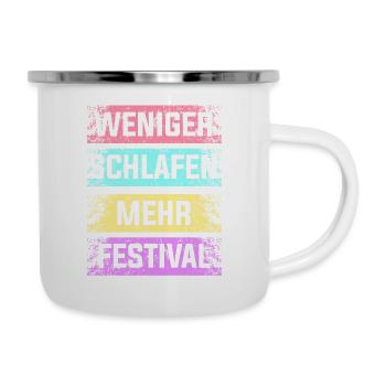Festival Schlafen Feiern Party Sommer Geschenk - Emaille-Tasse - Weiß - Rechts