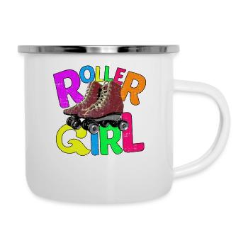"Roller Girl" roller skate girl - Camper Mug - white - Right