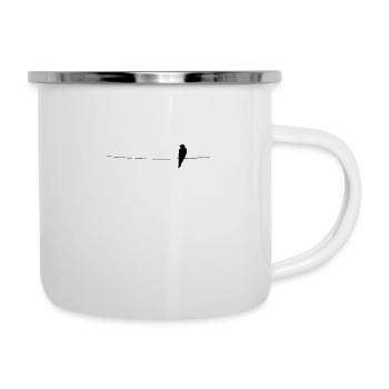 Oiseau sur la corde raide - Tasse émaillée - blanc - Droite