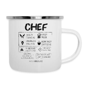 Cuisinier - Tasse émaillée - blanc - Droite