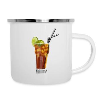 Cadeau long drink cocktail de thé de glace Long Island - Tasse émaillée - blanc - Droite