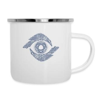 Odin Rabe Huginn Muninn ragnarok myther thor Geschenk - Emaille-Tasse - Weiß - Rechts