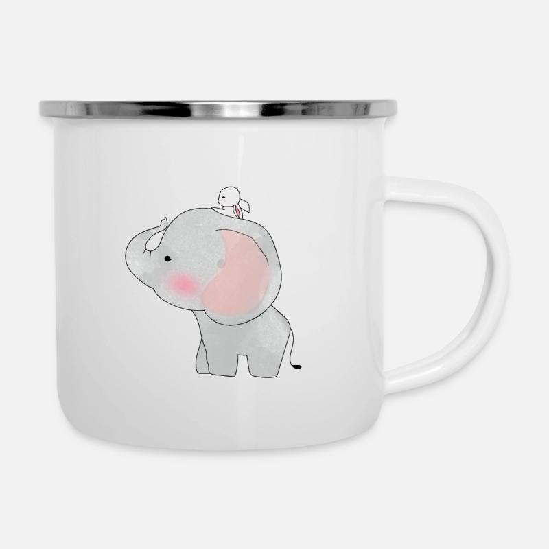 Elephant bunny friendship design - Camper Mug - white