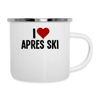 I Love Apres Ski - Emaille-Tasse - Weiß - Rechts