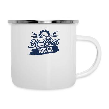 Off Road - Emaille-Tasse - Weiß - Rechts