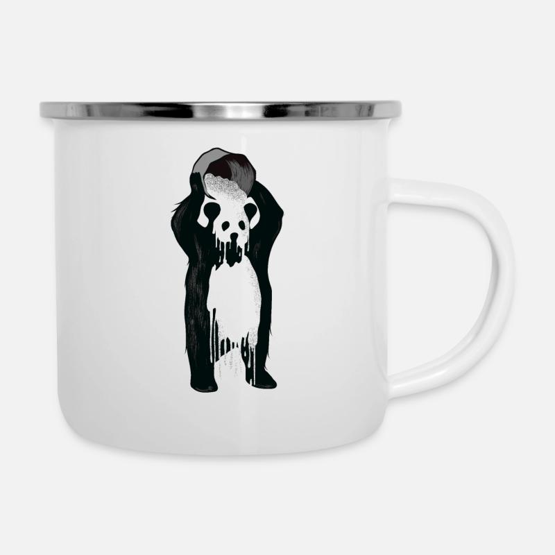 Panda - Incognito - Emaille-Tasse - Weiß