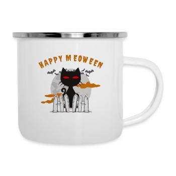 Halloween Party Outfit - Funny Cat Motive - Camper Mug - white - Right