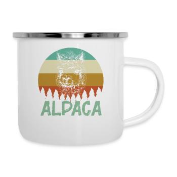 Alpaka Alpaca - Emaille-Tasse - Weiß - Rechts