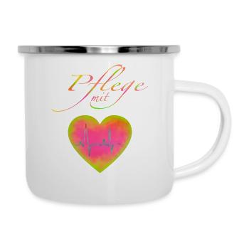Care with heart colorful, empathy, care, gift - Camper Mug - white - Right