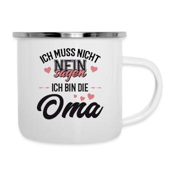 Oma - Emaille-Tasse - Weiß - Rechts