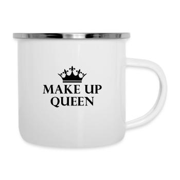 Make Up Queen Königin Schminke Mascara En Masse - Emaille-Tasse - Weiß - Rechts