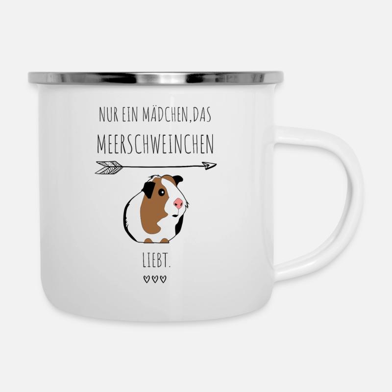 Meerschweinchen Quietschen Geschenkidee - Emaille-Tasse - Weiß