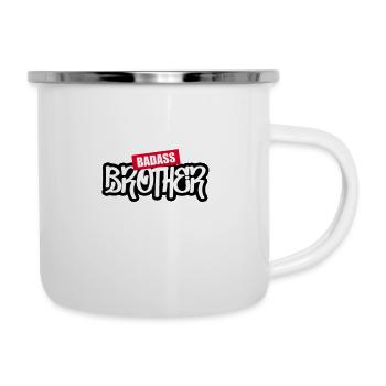 Badass brother - Badass Bruder - Emaille-Tasse - Weiß - Rechts