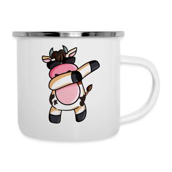 Dabbing cow cows Dab farmer farmer - Camper Mug - white - Right