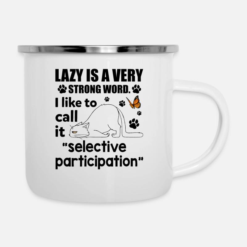 Mot fort j'aime appeler la participation sélective - Tasse émaillée - blanc
