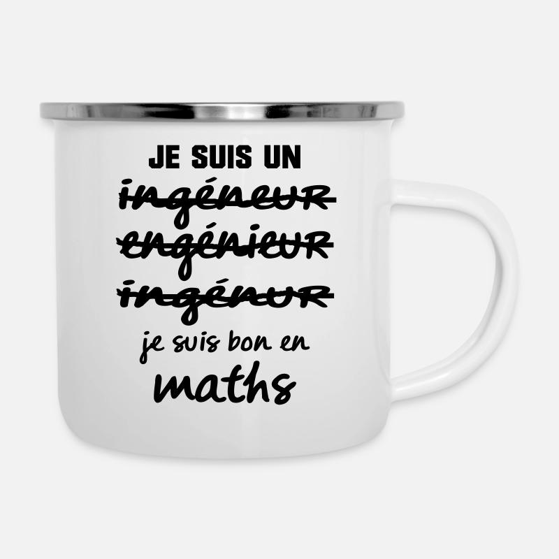 je suis bon en maths - Tasse émaillée - blanc