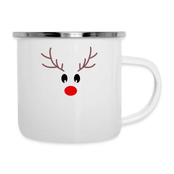 Weinachten Rentier Noel Geschenkidee - Emaille-Tasse - Weiß - Rechts