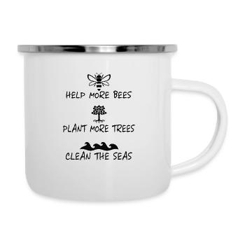 Protège les abeilles - Tasse émaillée - blanc - Droite