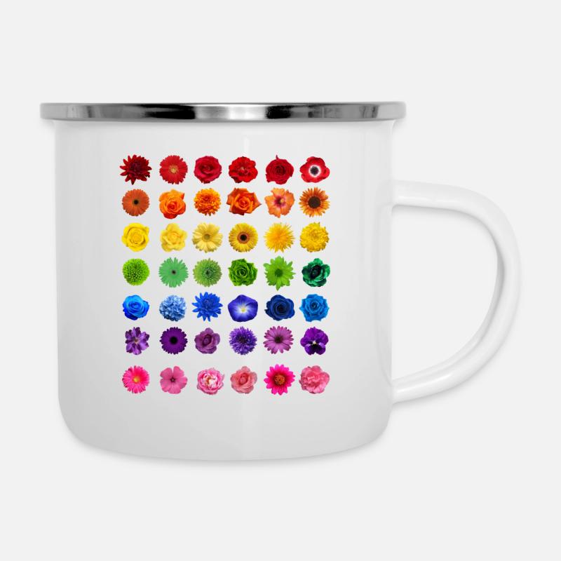 Fleurs fleurs fleurs fleurs de printemps cadeau - Tasse émaillée - blanc