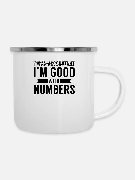 Buchhalter - Emaille-Tasse - Weiß