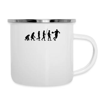 Basketball Evolution - Emaille-Tasse - Weiß - Rechts