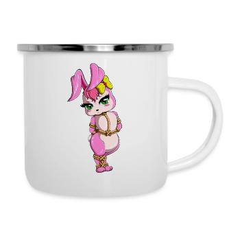 Rope Bunny BDSM Bondage Hase Shibari Submissive - Emaille-Tasse - Weiß - Rechts