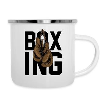 Boxen Handschuhe Boxing - Emaille-Tasse - Weiß - Rechts