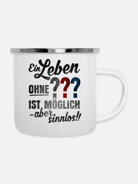 Die Drei ??? Spruch - Emaille-Tasse - Weiß