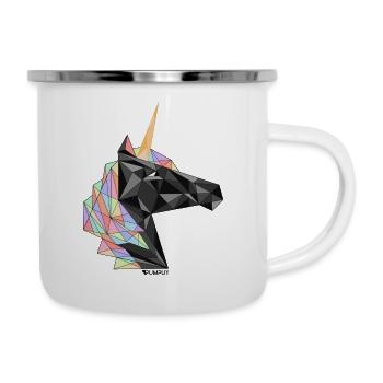 LICORNE NOIRE - Tasse émaillée - blanc - Droite