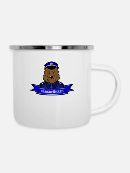 Bärenführer - Emaille-Tasse - Weiß