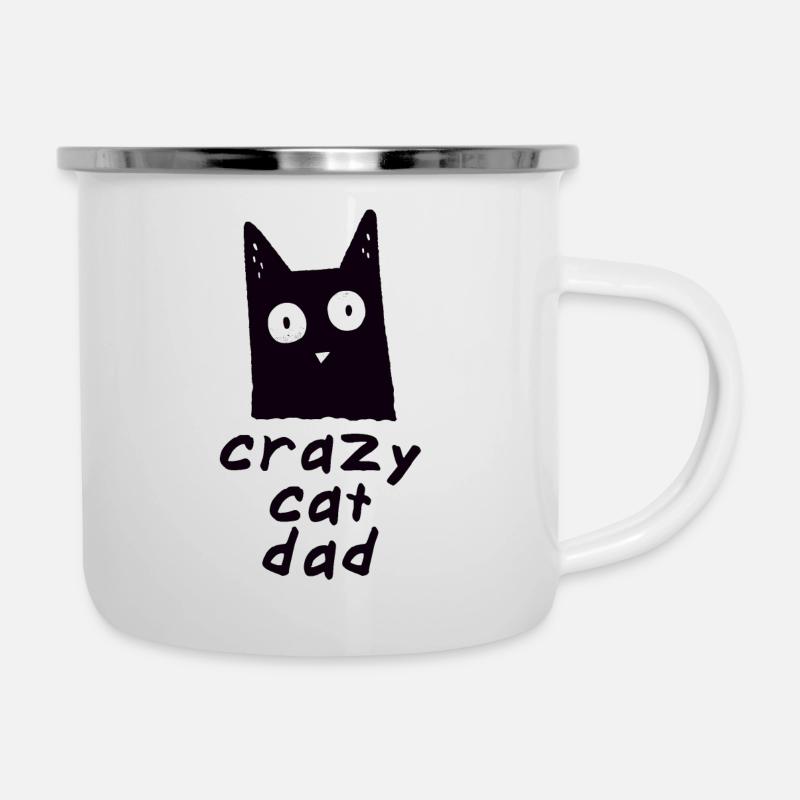 Crazy Cat Dad Funny cat dad gift - Camper Mug - white
