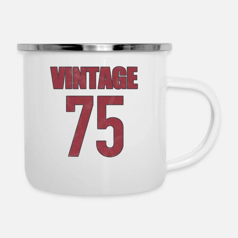 millésime 1975 - Tasse émaillée - blanc