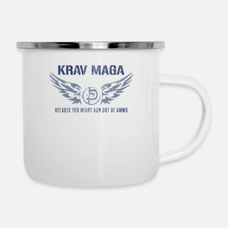 Krav Maga - Emaille-Tasse - Weiß