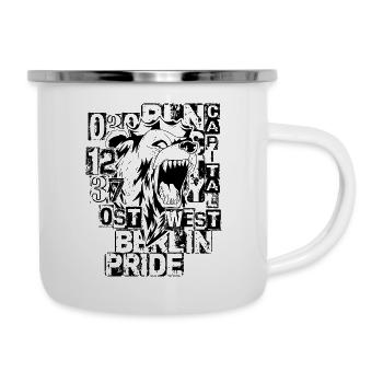 Stolzer Berliner Bär 030 Ich Liebe Berlin Geschenk - Emaille-Tasse - Weiß - Rechts