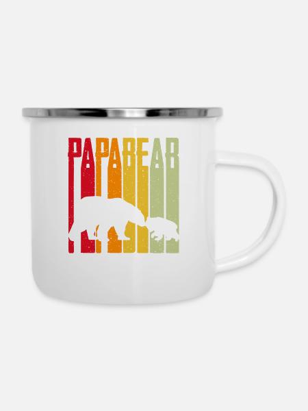 Papa Bear - Emaille-Tasse - Weiß