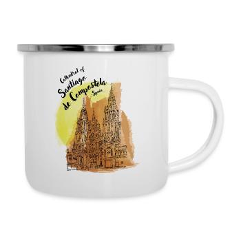 Kathedrale von Santiago de Compostela - Spanien - Emaille-Tasse - Weiß - Rechts