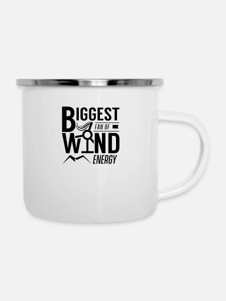 Windkraft Liebhaber - Emaille-Tasse - Weiß