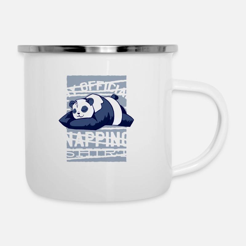 Mittagsschlaf Panda Nickerchen - Emaille-Tasse - Weiß